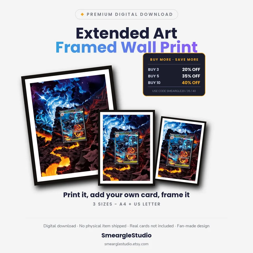 Mega Charizard X ex frame print