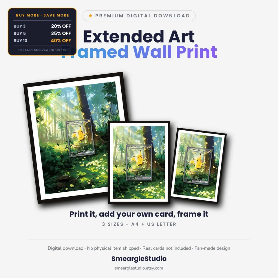 Pikachu ex frame print