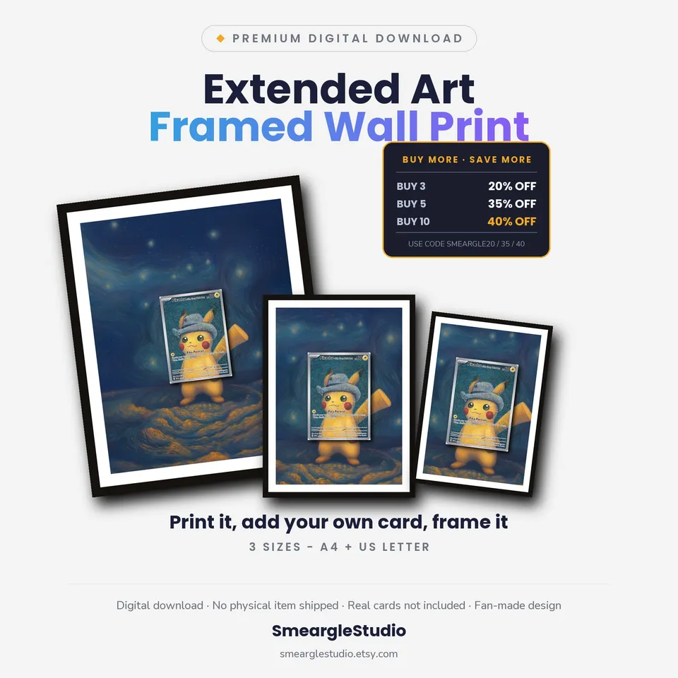 Pikachu with Grey Felt Hat frame print
