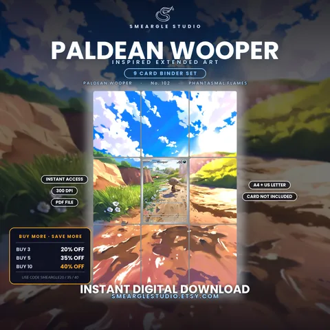 Paldean Wooper extended binder art