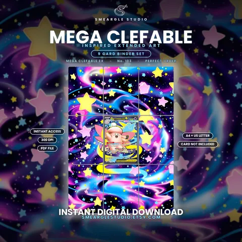 Mega Clefable ex extended binder art