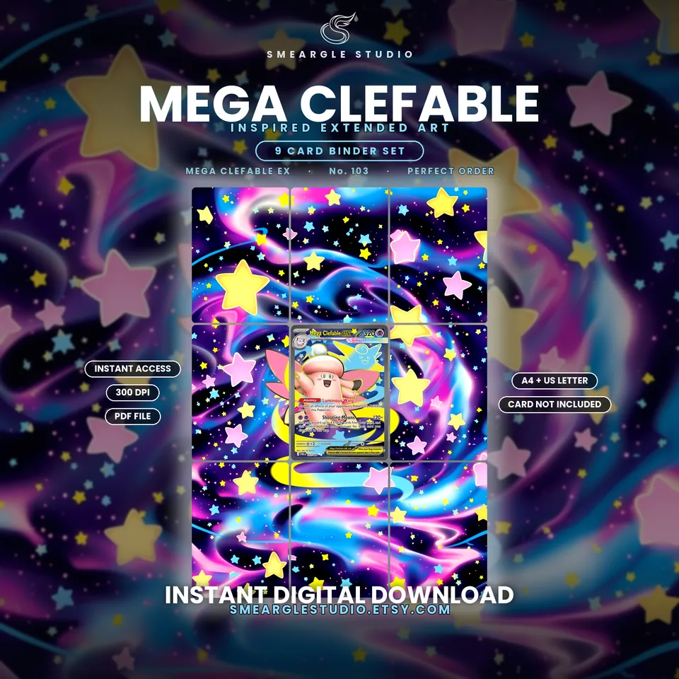Mega Clefable ex extended binder art