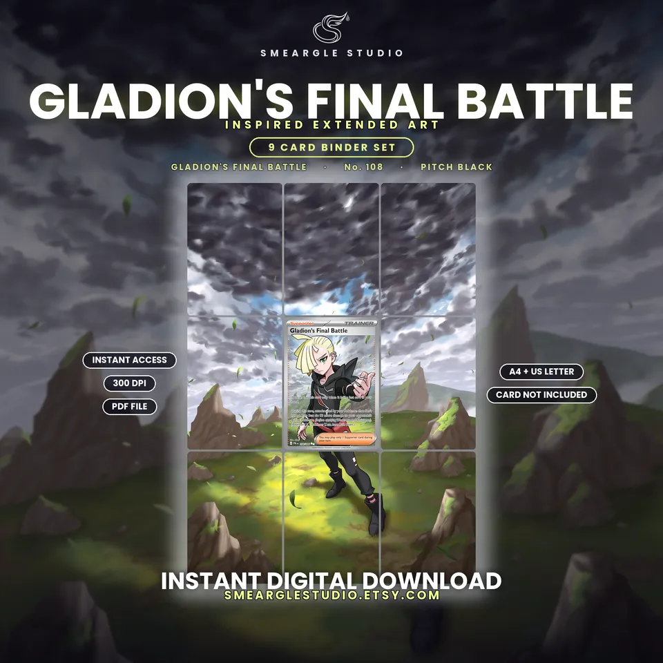 Gladion's Final Battle extended binder art