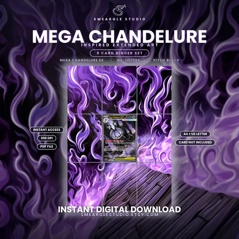 Mega Chandelure ex extended binder art