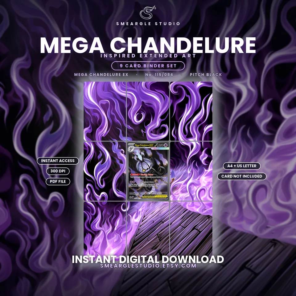 Mega Chandelure ex extended binder art