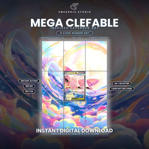 Mega Clefable ex extended binder art