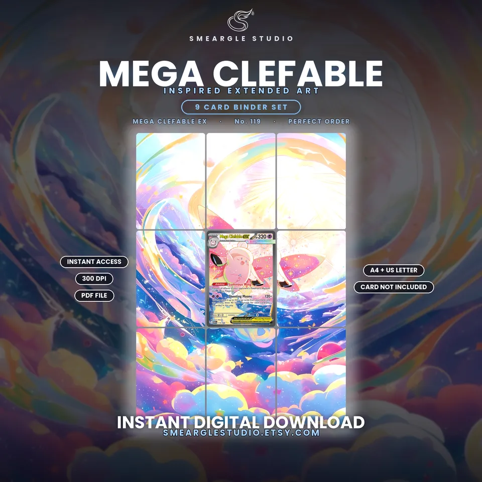 Mega Clefable ex extended binder art