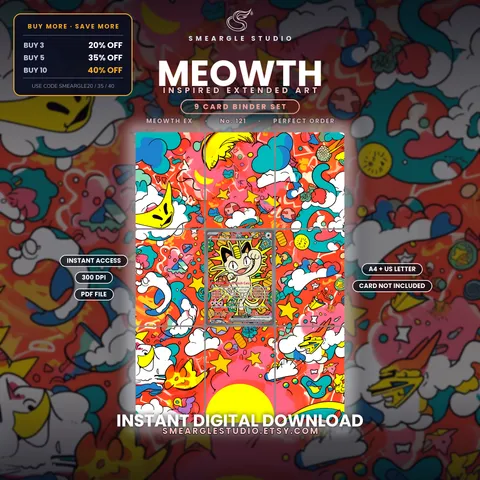 Meowth ex extended binder art