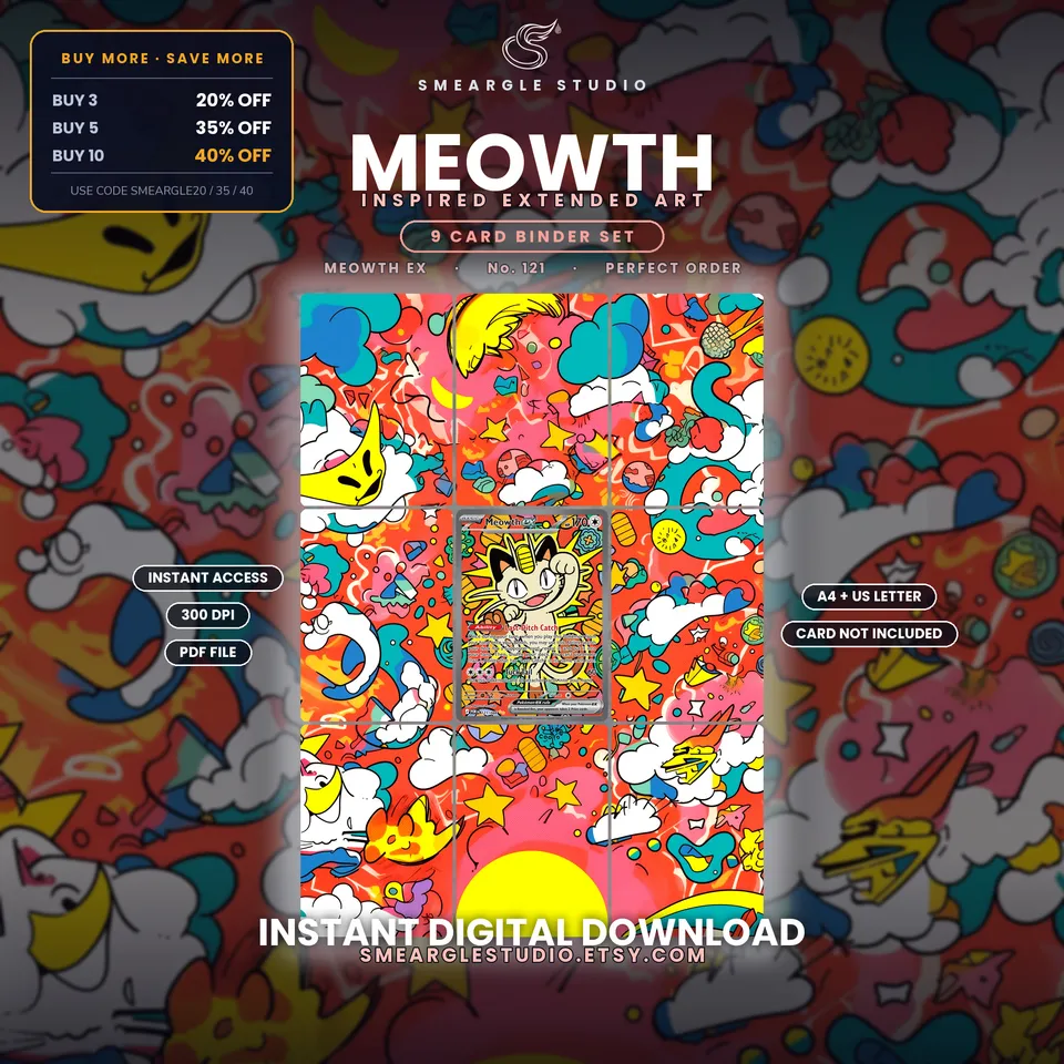 Meowth ex extended binder art