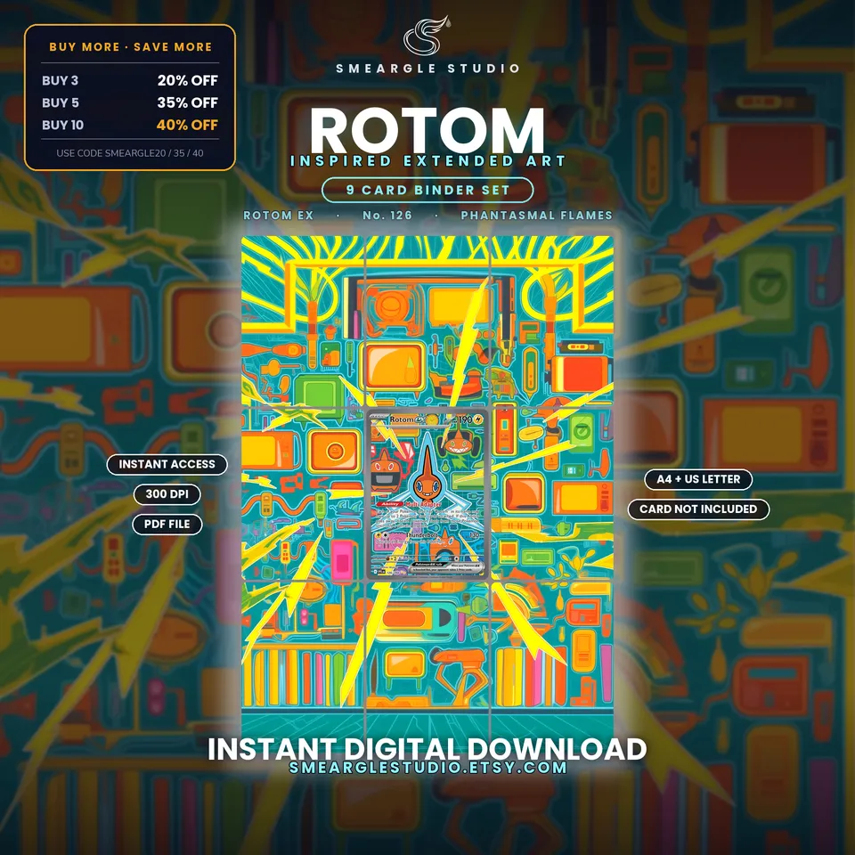 Rotom ex extended binder art