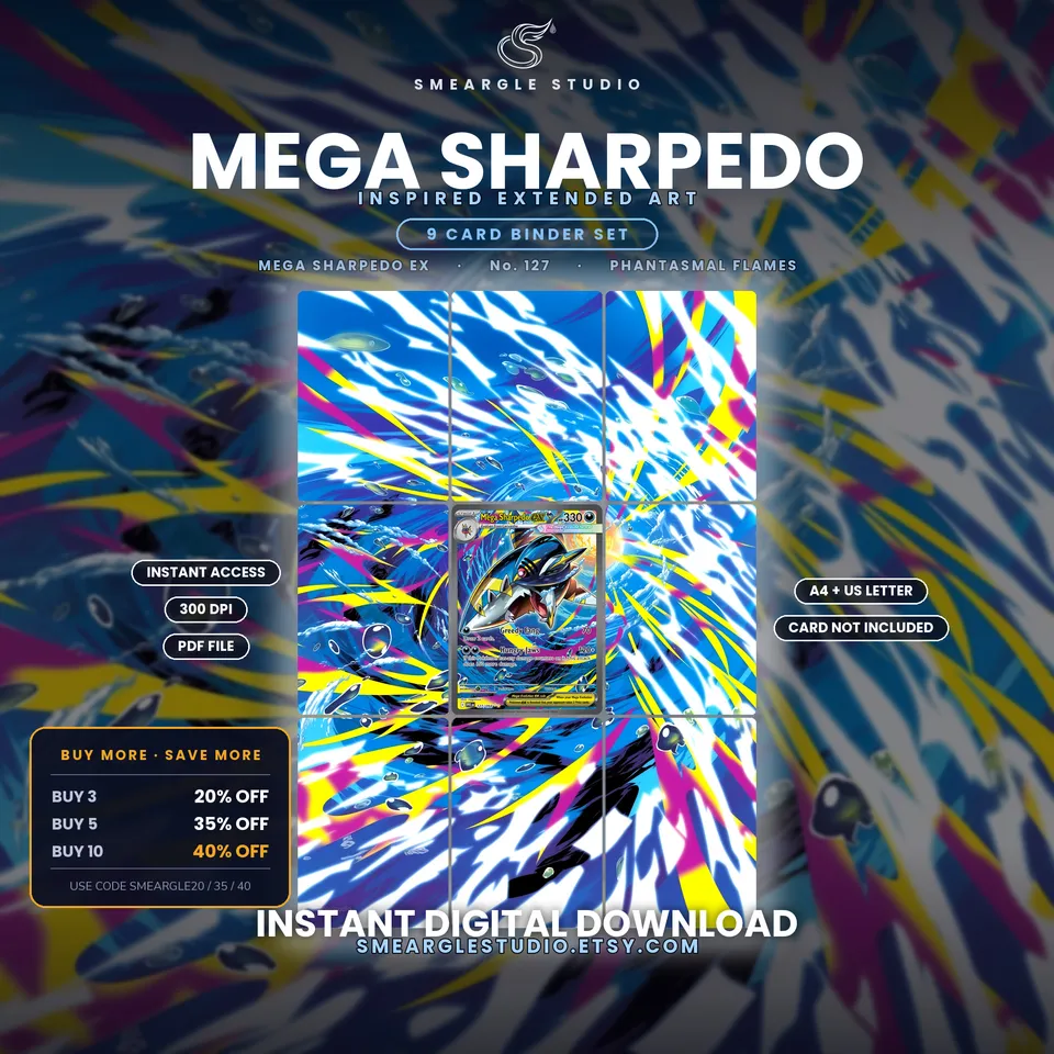 Mega Sharpedo ex extended binder art