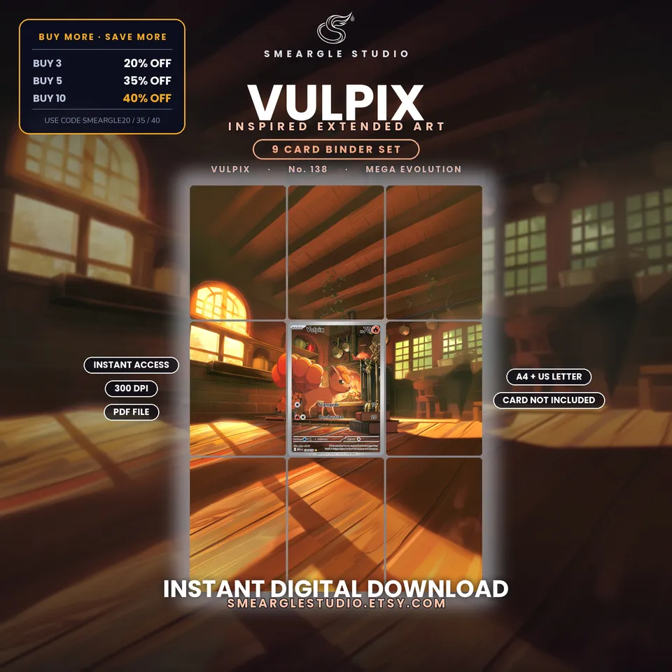 Vulpix extended binder art
