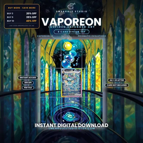Vaporeon ex extended binder art