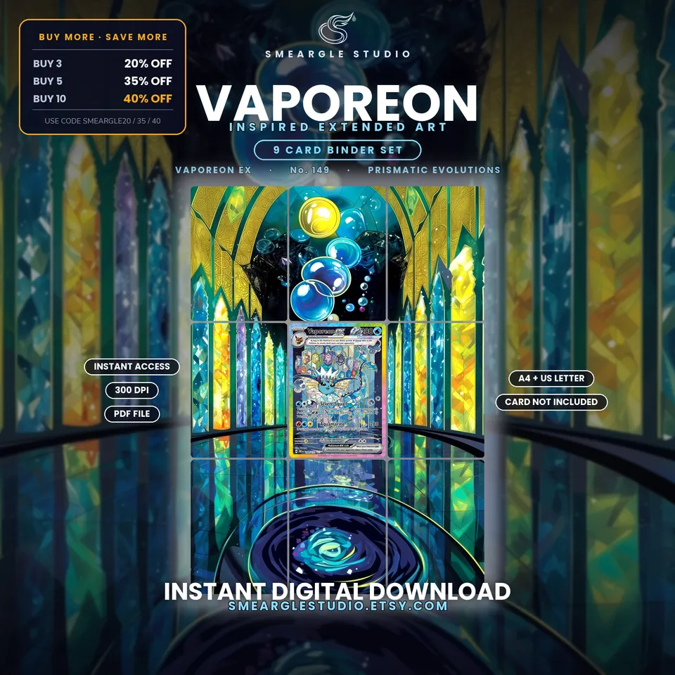 Vaporeon ex extended binder art