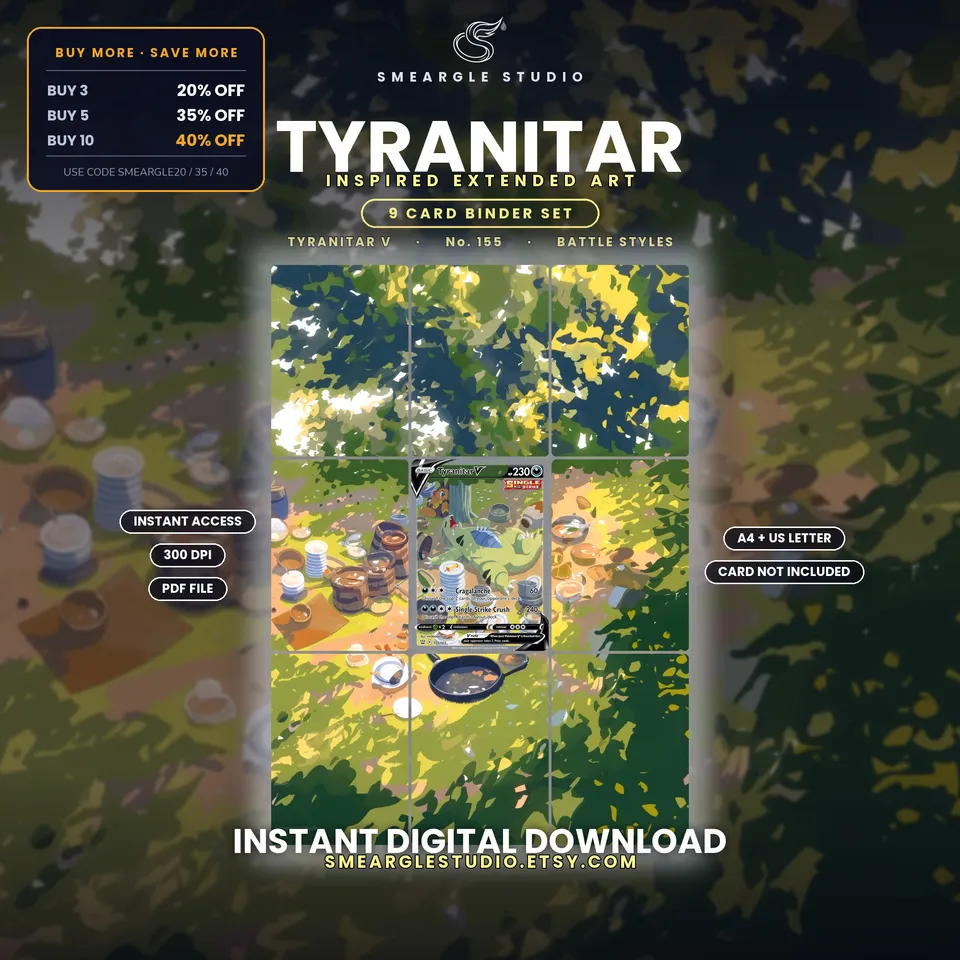 Tyranitar V extended binder art