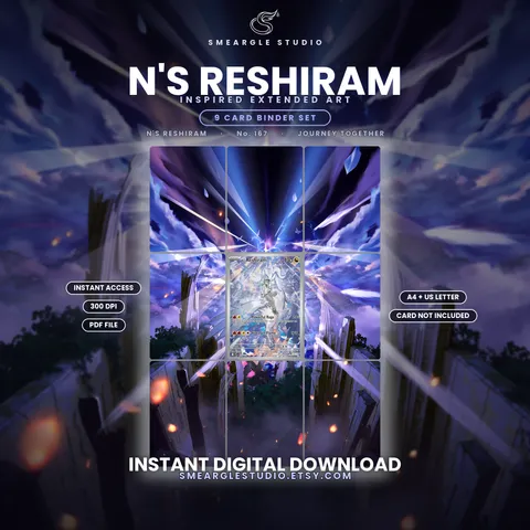 N's Reshiram extended binder art