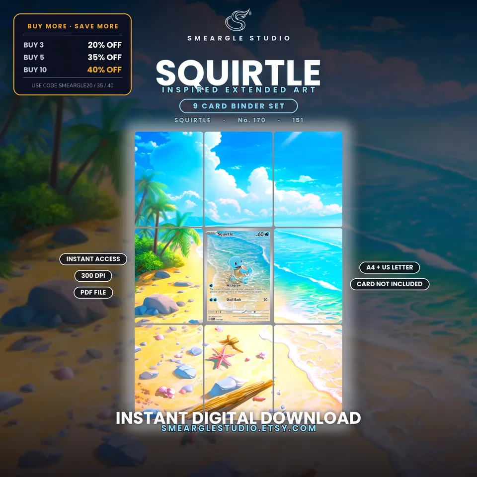 Squirtle extended binder art