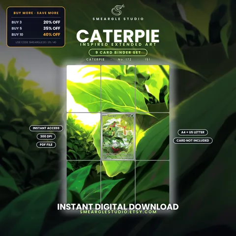 Caterpie extended binder art