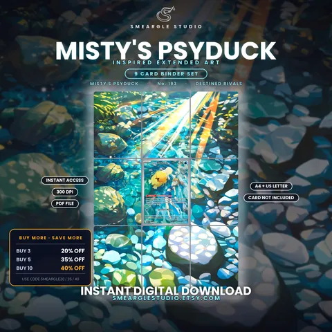 Misty's Psyduck extended binder art