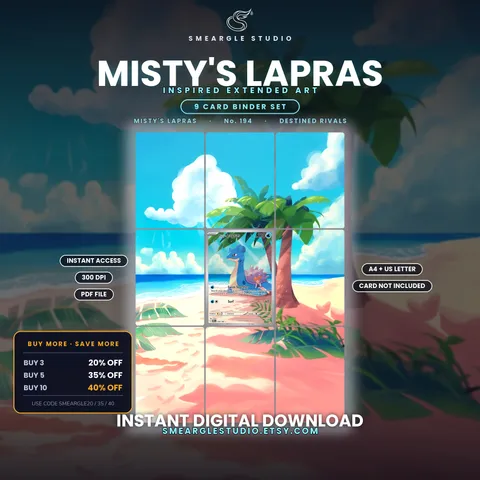 Misty's Lapras extended binder art