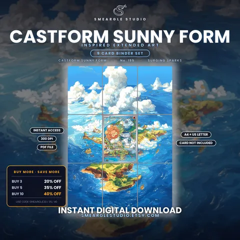 Castform Sunny Form extended binder art