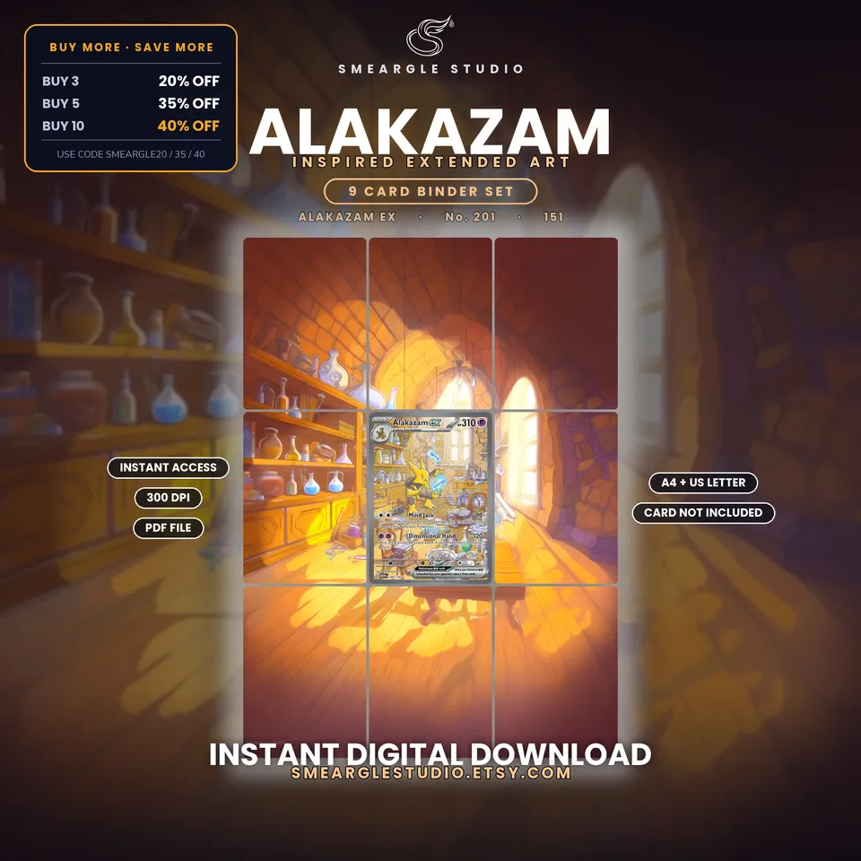 Alakazam ex extended binder art