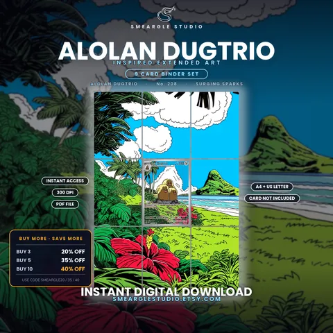 Alolan Dugtrio extended binder art