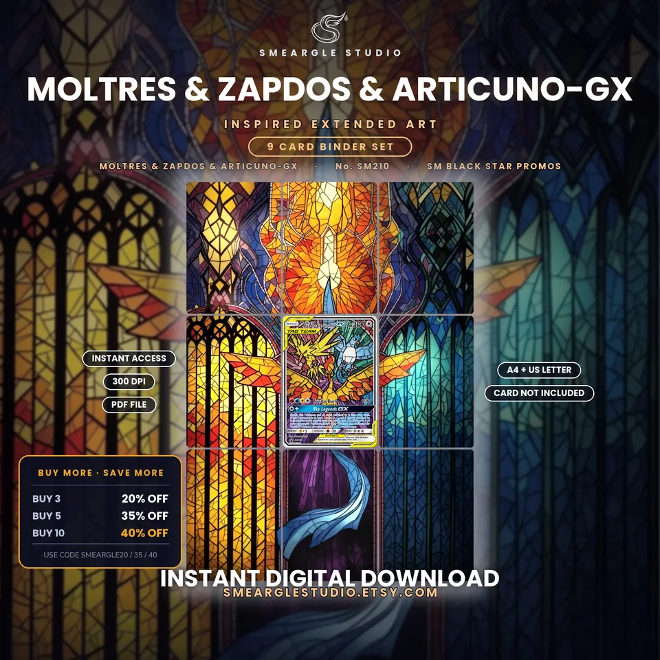 Moltres & Zapdos & Articuno-GX extended binder art