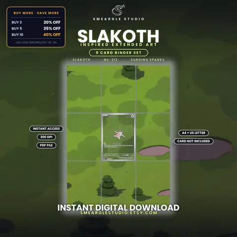 Slakoth extended binder art