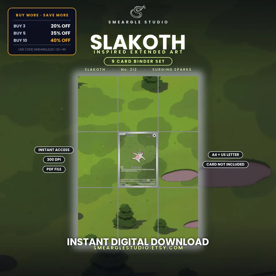 Slakoth extended binder art