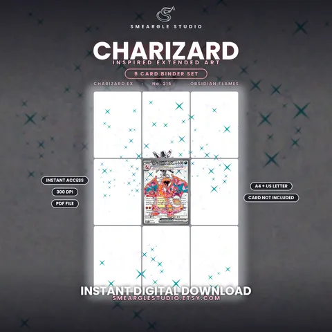 Charizard ex extended binder art