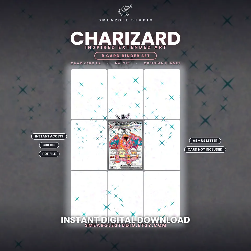 Charizard ex extended binder art