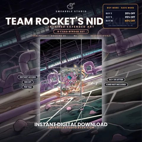 Team Rocket's Nidoking ex extended binder art