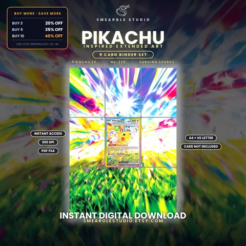 Pikachu ex extended binder art