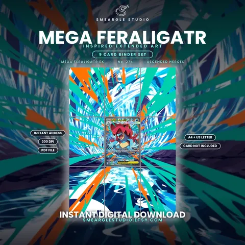 Mega Feraligatr ex extended binder art