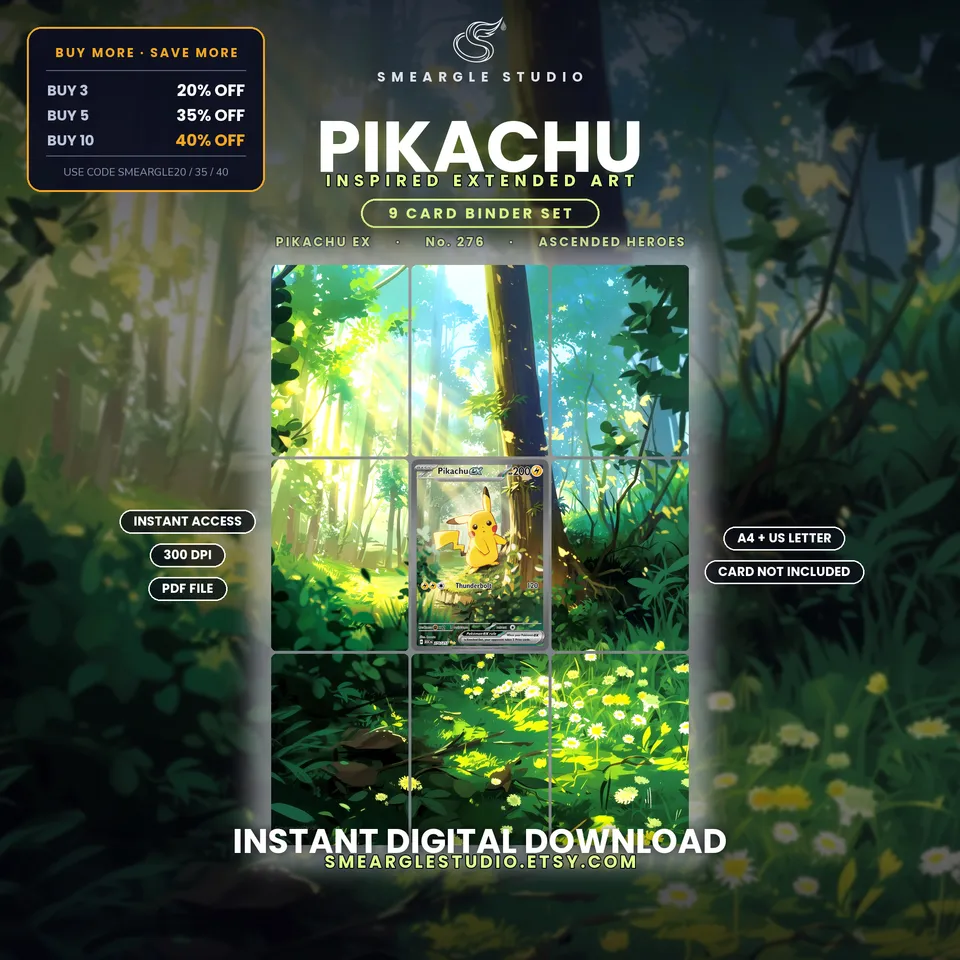 Pikachu ex extended binder art