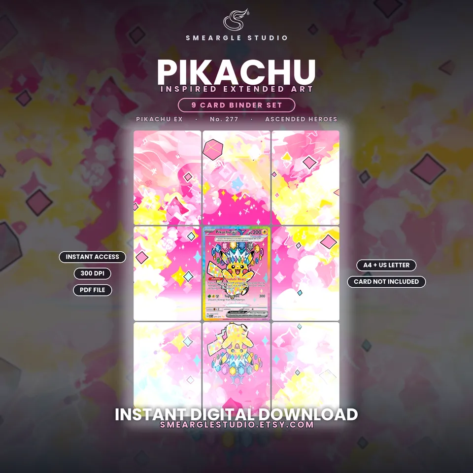 Pikachu ex extended binder art