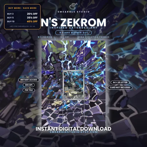 N's Zekrom extended binder art
