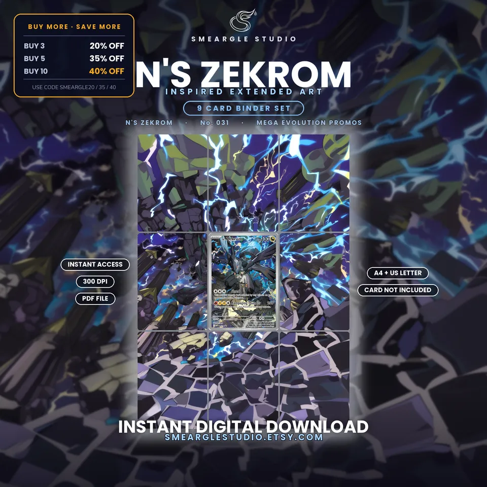 N's Zekrom extended binder art