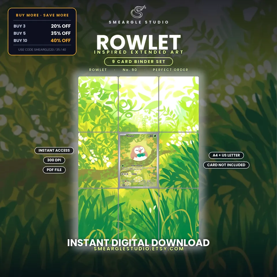 Rowlet extended binder art