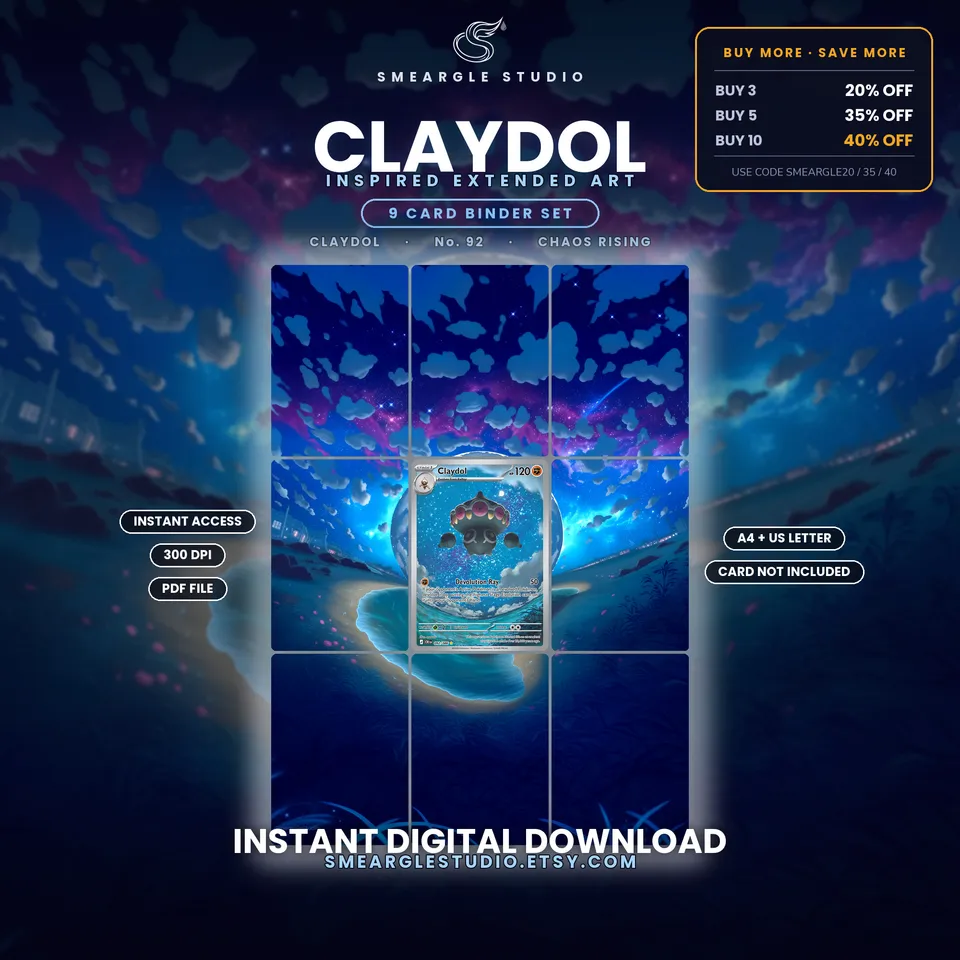 Claydol extended binder art