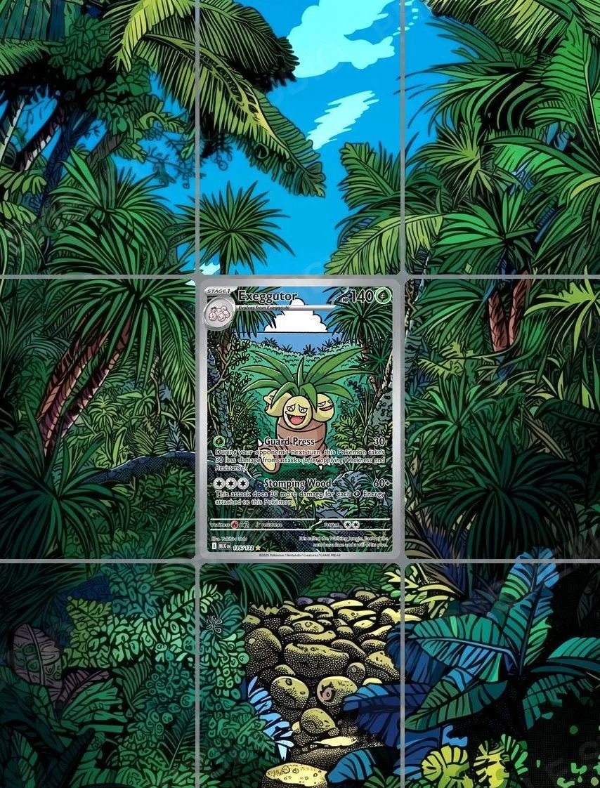 Exeggutor — the 9-pocket binder page with the real card in the centre