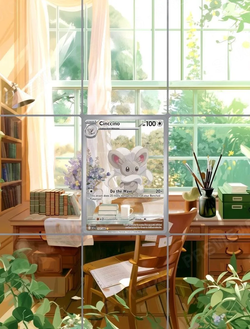 Cinccino — the 9-pocket binder page with the real card in the centre