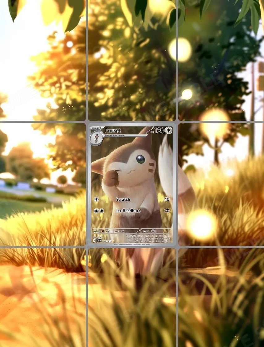 Furret — the 9-pocket binder page with the real card in the centre