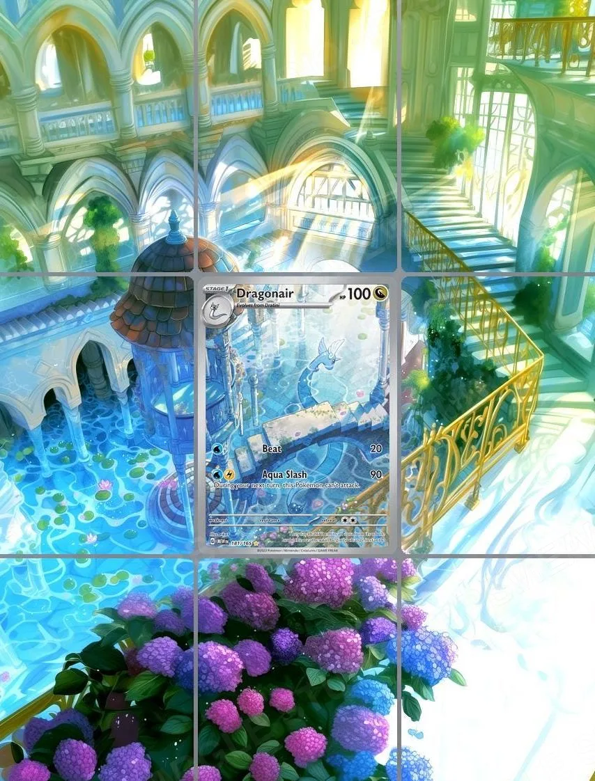 Dragonair — the 9-pocket binder page with the real card in the centre