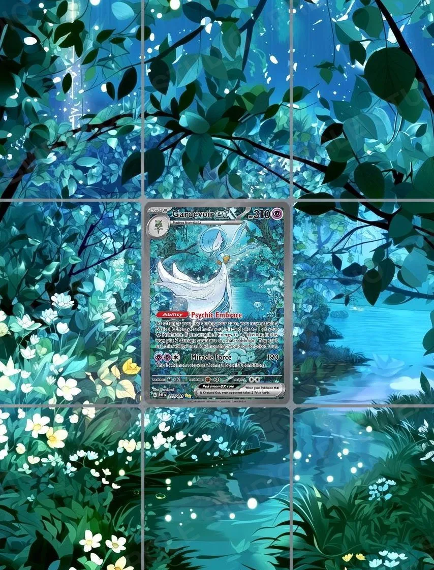 Gardevoir ex — the 9-pocket binder page with the real card in the centre