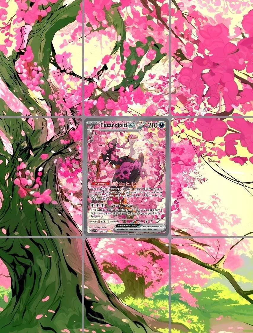 Fezandipiti ex — the 9-pocket binder page with the real card in the centre