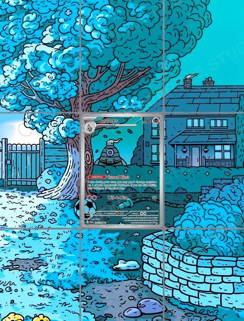 Dusclops — the 9-pocket binder page with the real card in the centre